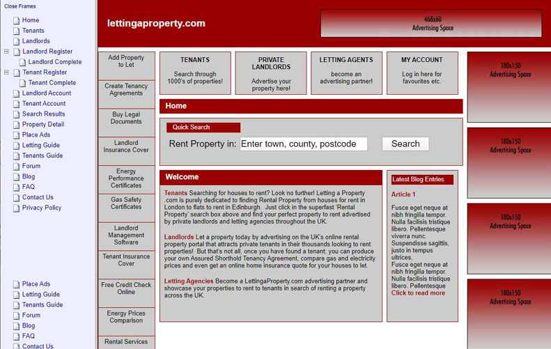 Previous application pages with usability issues highlighted